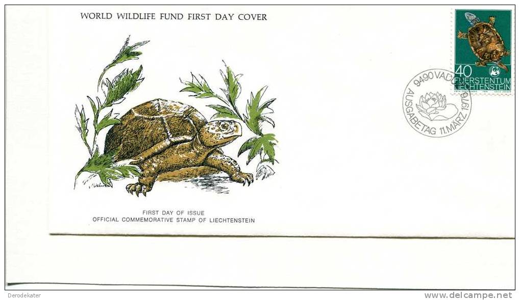 Liechtenstein 1976. Emys Orbicularis. Tortue. Tortoise. Turtle. Europese Moerasschildpad. Schildpad.FDC WWF. Good. New! - Tortues