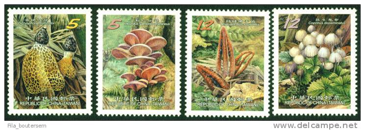 TAIWAN : 25-03-2010 (**) : Set Of 4v + Bloc: Mushrooms - Neufs