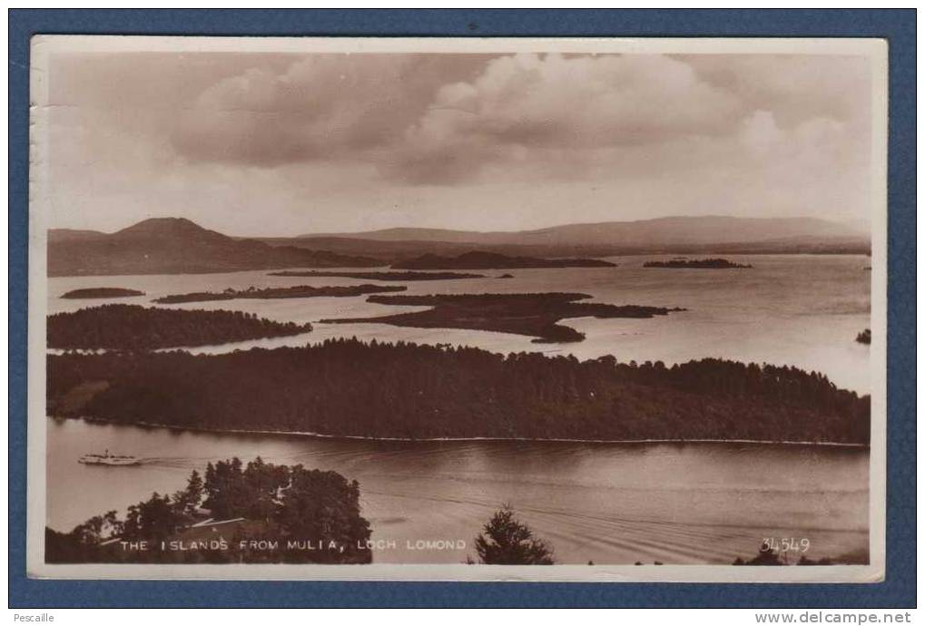 SCOTLAND - CP THE ISLANDS FROM MULI A - LOCH LOMOND - Nr 34549 VALENTINE & SONS LTD DUNDEE AND LONDON - 1959 - Stirlingshire