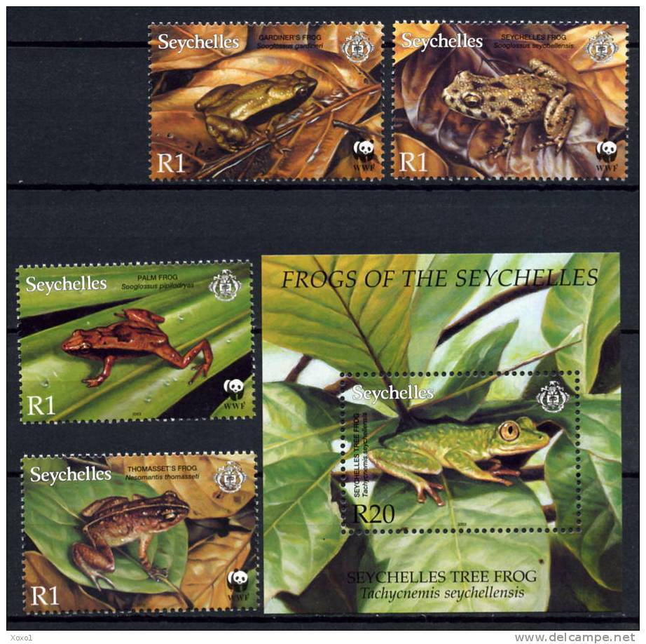 Seyschelles 2003 WWF Frogs 4v+1bl MNH** - Rane