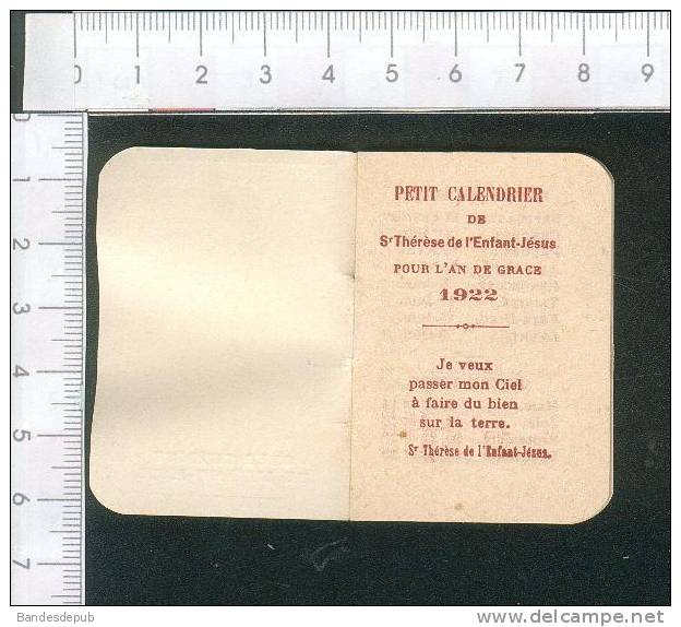 Religieux Religion Soeur  Thérèse  Petit Carnet Calendrier  Almanach 1922 - Petit Format : 1921-40