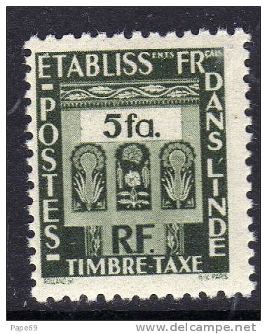 Inde Taxe  N° 27  XX  5 Fa.  Olive Foncé  TB - Unused Stamps