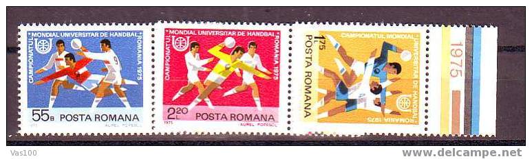 Romania 1975  UNUVERSITAR WHORLD CHAMPIONSHIP HANDBALL,Mi 3244/46,MNH,OG. - Unused Stamps