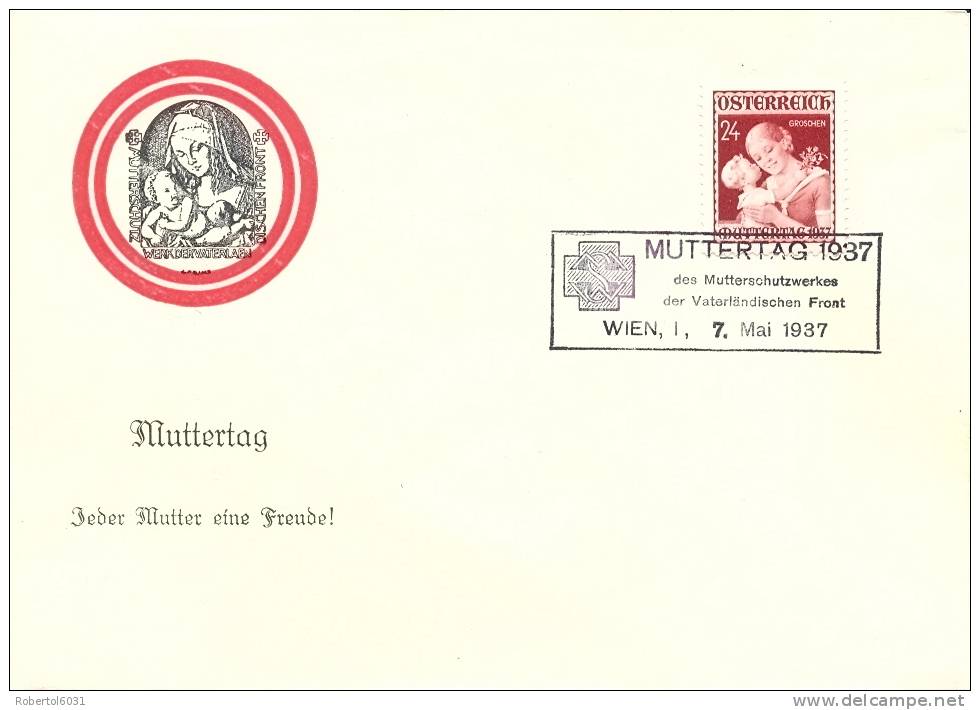Austria 1937 Day Of Mother On Unadressed Cover With Special Cancel - Día De La Madre