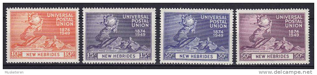 New Hebrides 1949 Mi. 133-36 UPU Weltpostverein English Text Complete Set Of 4, MH* - Other & Unclassified