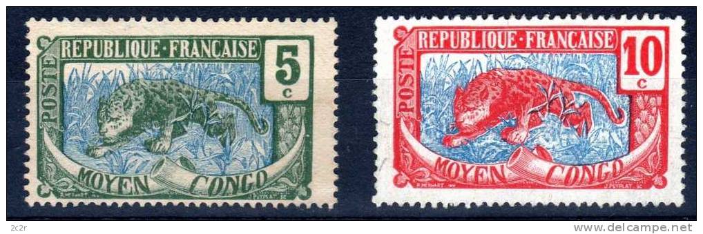 Congo Français 1907: N° 51/52 (*)  (YT 51/52) - TBE - Unused Stamps