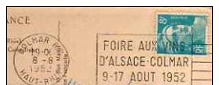 68  COLMAR  Foire Aux Vins D´Alsace Colmar 9/17 Aout 1952  8/08/52 - Wijn & Sterke Drank