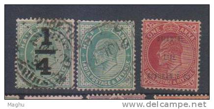 India 1902 -1911 Used, Edward, 13 Diff., - 1902-11 King Edward VII