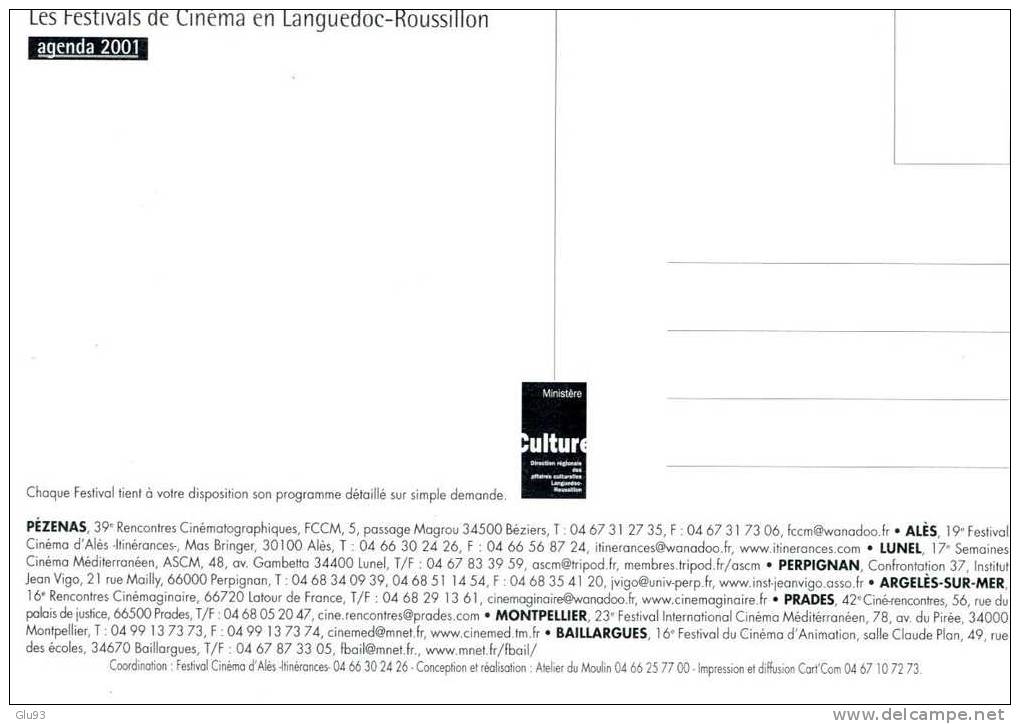 CPM - Les Festivals De Cinéma Languedoc-Roussillon - Pézenas - Alès - Lunel - Perpignan - Argelèe - Prades - - Languedoc-Roussillon