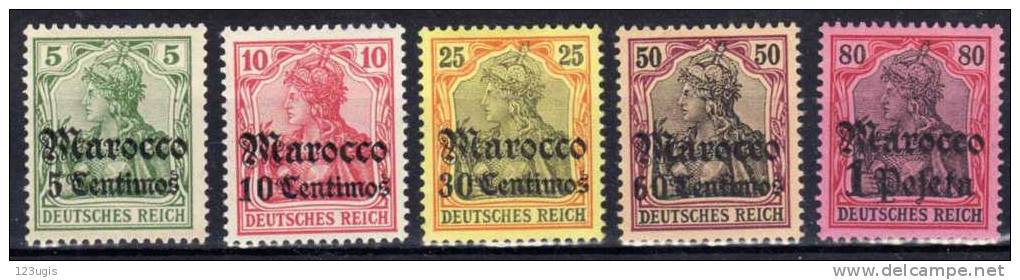 Deutsche Post In Marokko Mi 22-23; 25; 28-29 * @ - Deutsche Post In Marokko