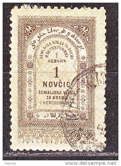 1886 AUSTRIA-Revenue Stamp Bosna And Hercegovina  1 Nov&#269;i&#263;a - Fiscali