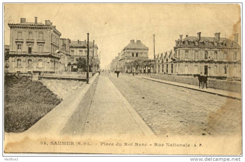 49/ CPA - Saumur - Rue Nationale - Saumur