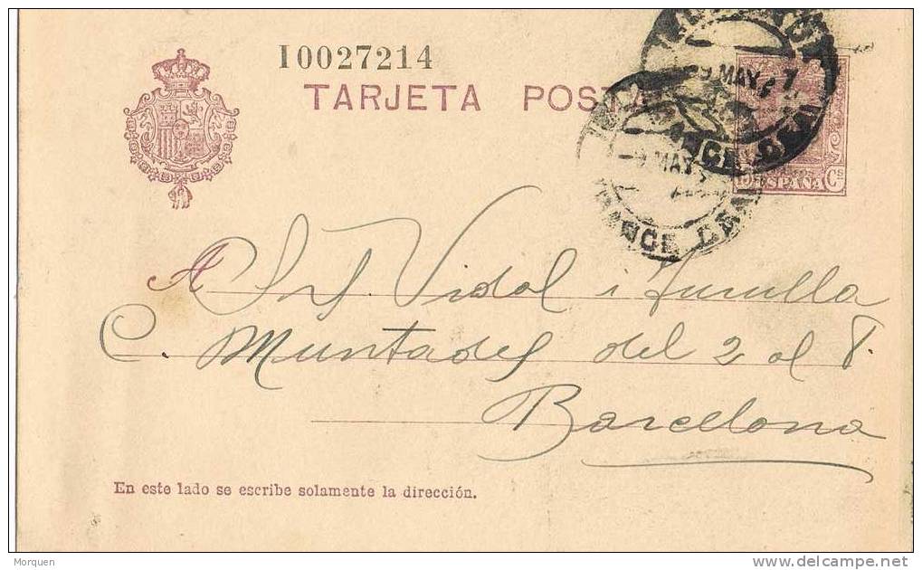 Entero Postal IGUALADA (barcelona) 1927. Alfonso XIII - 1850-1931
