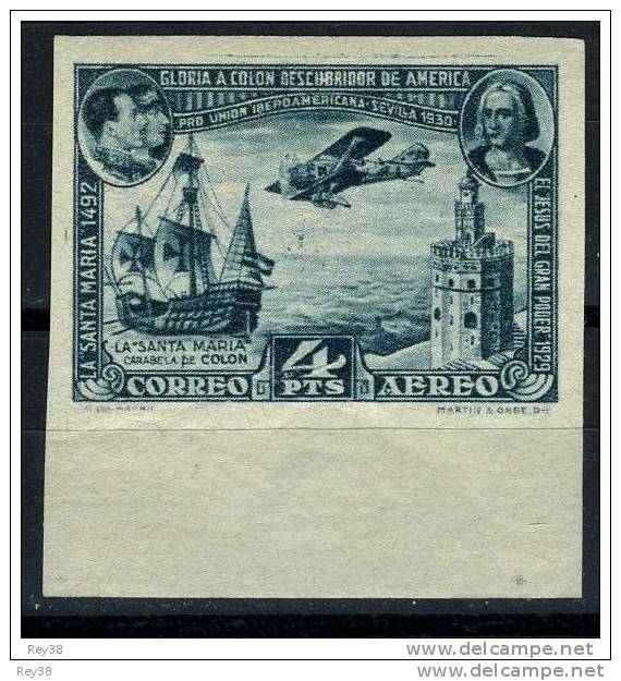 ALFONSO XIII, 1930, IBEROAMERICAN EXHIBITION , 4 PESETAS IMPERFORATED* - Other & Unclassified