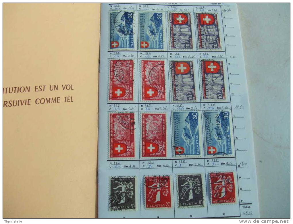 VEND CARNET DE CIRCULATION DE TIMBRES SUISSES , BONNE QUALITE , BONNES VALEURS , SERIES COMPLETES , COTE + 350 EUROS (b) - Collections