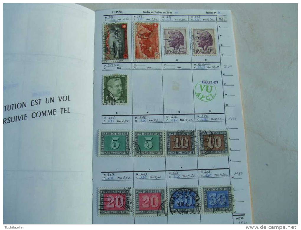 VEND CARNET DE CIRCULATION DE TIMBRES SUISSES , BONNE QUALITE , BONNES VALEURS , SERIES COMPLETES , COTE + 350 EUROS (b)