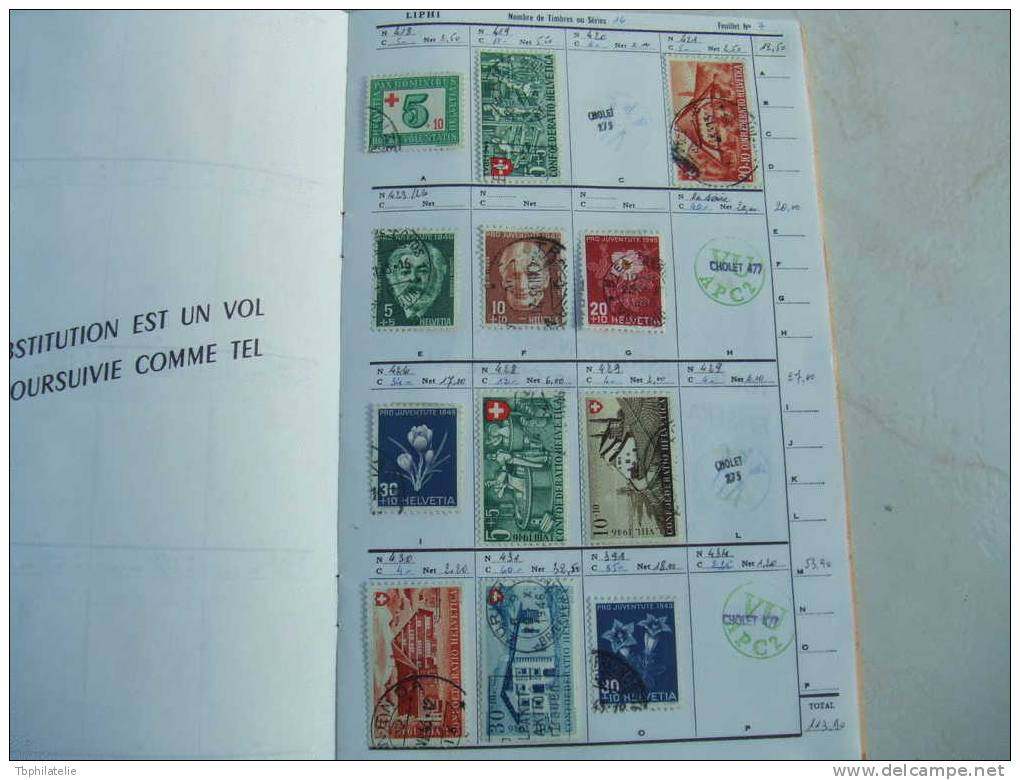 VEND CARNET DE CIRCULATION DE TIMBRES SUISSES , BONNE QUALITE , BONNES VALEURS , SERIES COMPLETES , COTE + 350 EUROS (b)