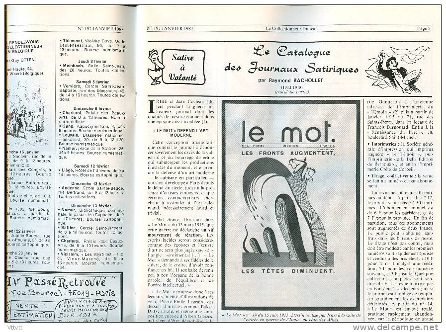 LE COLLECTIONNEUR FRANCAIS (Janvier 1983) : Couteaux, Canifs, Journaux, Actions, Affiche, Neudin, Etiquette De Fromage.. - Trödler & Sammler