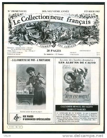 LE COLLECTIONNEUR FRANCAIS (Février 1983) : Pot Moutarde, BD Calvo, Actions, Journaux, Figurines Militaires, Neudin... - Brocantes & Collections