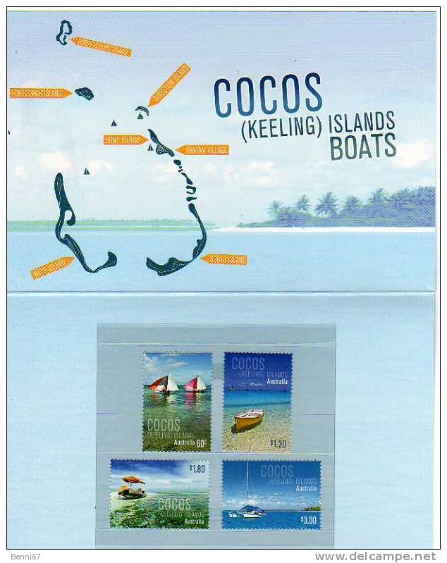 COCOS ISLANDS 2011 Bateaux Boats MNH** Avec Pack De Présentation - Cocos (Keeling) Islands