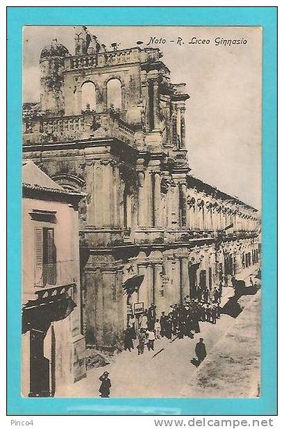 NOTO SIRACUSA R. LICEO GINNASIO CARTOLINA FORMATO PICCOLO VIAGGIATA NEL 1908 - Altri & Non Classificati