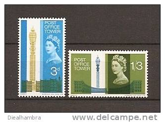 UNITED KINGDOM REINO UNIDO GROßBRITANNIEN POST OFFICE TOWER (01-054) 1965 / MNH / 438 - 439 - Unused Stamps