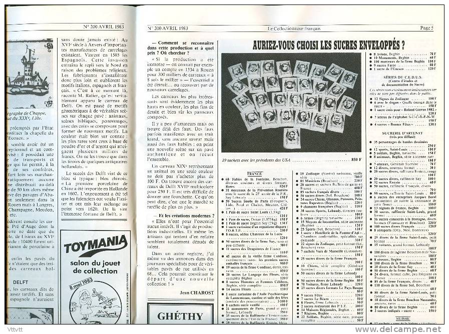 LE COLLECTIONNEUR FRANCAIS (Avril 1983) : Carreaux, Sucre, Etiquettes De Fromage, Journaux, Actions, Affiches, Satie... - Verzamelaars