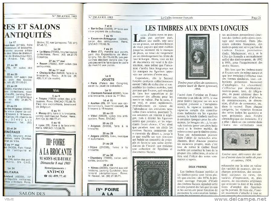 LE COLLECTIONNEUR FRANCAIS (Avril 1983) : Carreaux, Sucre, Etiquettes de Fromage, Journaux, Actions, Affiches, Satie...