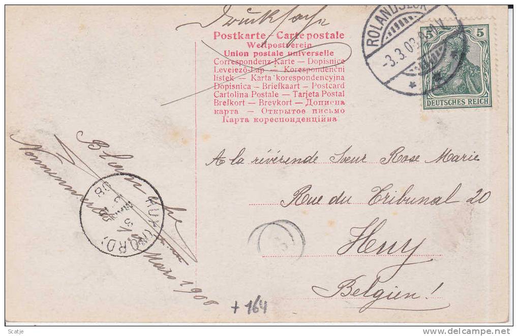 Rolandseck - Stempel Naar - Huy - België  /  Ferdinand Keller - 1906 - Remagen