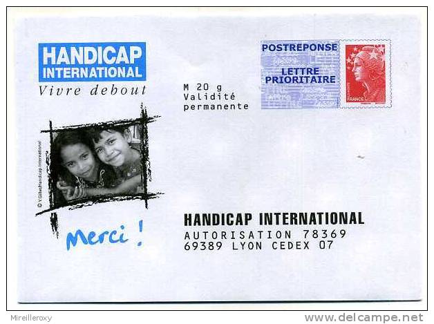 PAP REPONSE MARIANNE DE BEAUJARD HANDICAP INTERNATIONAL - Prêts-à-poster: Réponse /Beaujard
