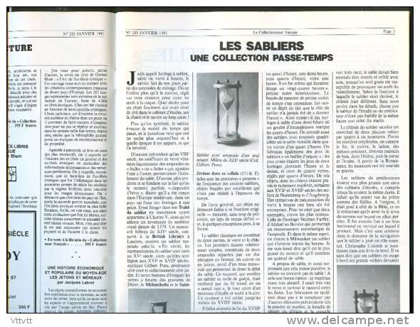 LE COLLECTIONNEUR FRANCAIS (Janvier 1991) : Sabliers, Tourny-Noël, Monnaies Consulat, Liebig, Champagne, Flacon Parfum.. - Verzamelaars