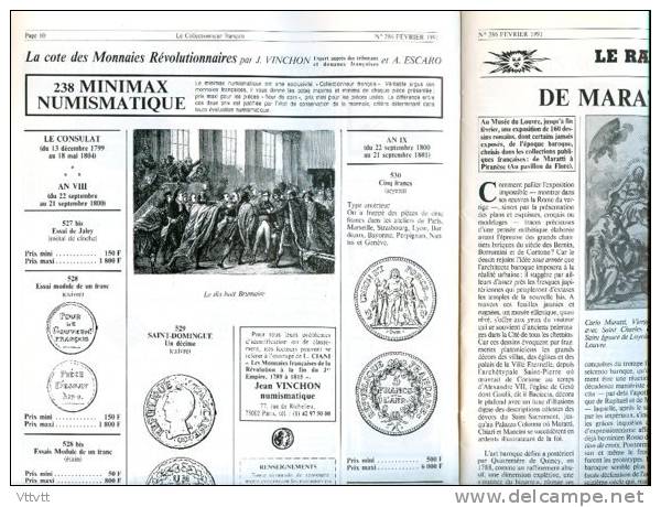 LE COLLECTIONNEUR FRANCAIS (Février 1991) : Porcelaine, Tourny-Noël, Liebig, Monnaies Consulat, Fer, Girancourt, Affiche - Verzamelaars