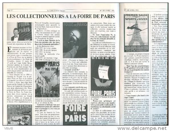 LE COLLECTIONNEUR FRANCAIS (Avril 1991) : Clés, Clefs, Journaux, Monnaies Consulat, Affiches, Neudin, Foire De Paris... - Trödler & Sammler