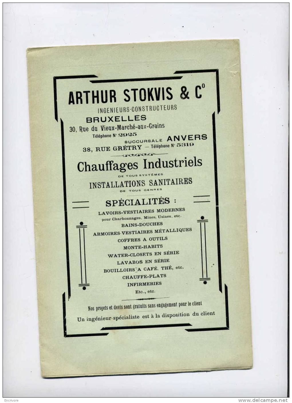 ARTHUR STOKVIS  Et Cie Chauffage Sanitaire Treflor Beer Deutz Prat Bleichert Sprengstoff Heckel Bruxelles Liège - Supplies And Equipment