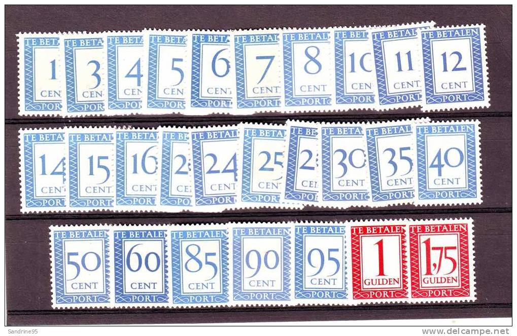 PAYS BAS SERIE COMPLETE DES TAXES .. - Postage Due