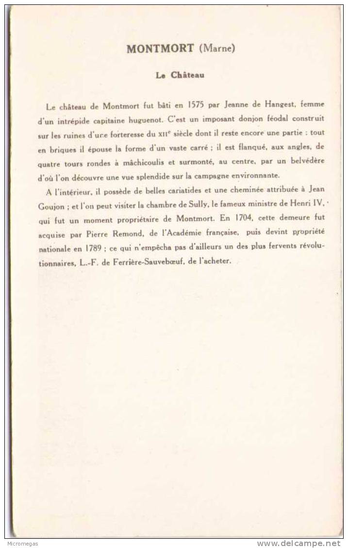 Collection De La Solution Pautauberge - MONTMORT - Le Château - Montmort Lucy