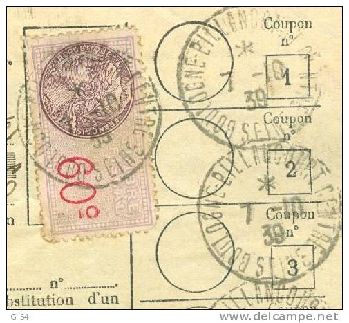 Quittance Service De La Radiodiffusion De 1939 , Oblitéré CAD Boulogne Billancourt Sur Fiscal 60 Centimes - Bb116 - Radiodiffusion