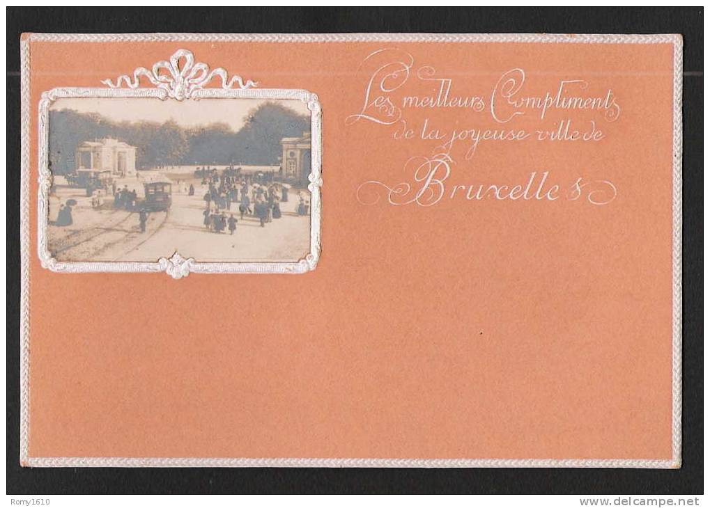 Les Meilleurs Compliments De La Joyeuse Ville De Bruxelles - Petite Photo Trams. Rare! - Transport Urbain En Surface