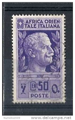 1938 AOI USATO SOGGETTI DIVERSI 50 CENT - RR8456 - Africa Oriental Italiana