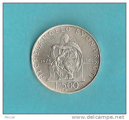 REPUBBLICA ITALIANA  500 LIRE MICHELANGELO 1975 ARGENTO * SPLENDIDA * - 500 Lire