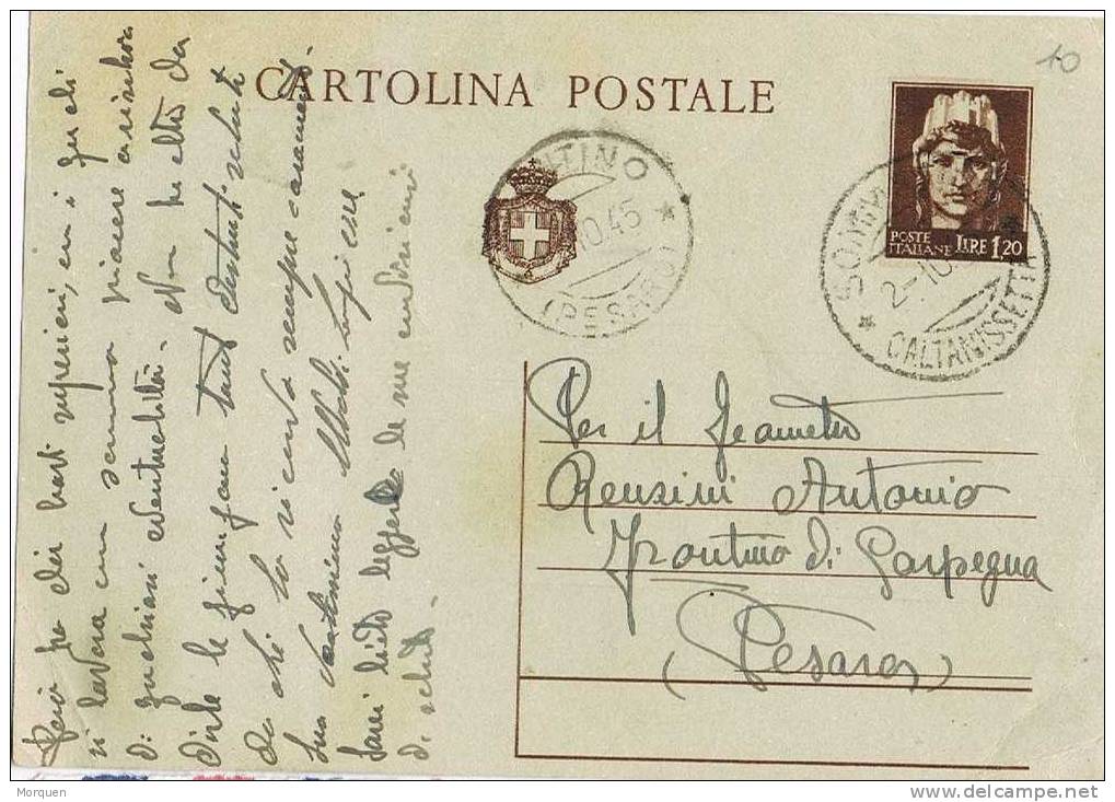 Entero Postal SOMMETINO (Caltanissetta) 1945 - Entiers Postaux