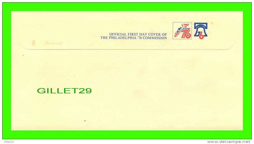 OFFICIAL FIRST DAY COVER OF THE PHILADELPHIA 76 COMMISSION - THE HARD COVER & NAME OF THE CONGRESS - - 1971-1980