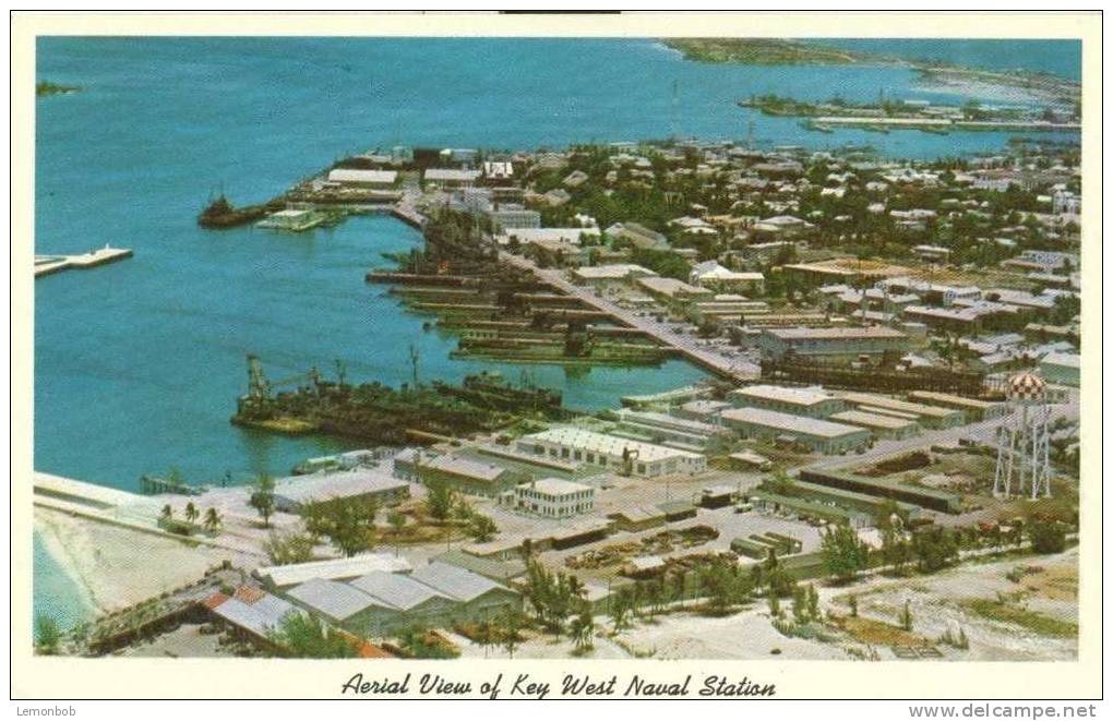 USA – United States – Aerial View Of Key West Naval Station, Fort Taylor, Truman Beach Old Unused Postcard [P3472] - Key West & The Keys