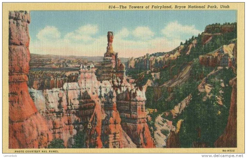 USA – United States – The Towers Of Fairyland, Bryce National Park, Utah Unused Linen Postcard [P3485] - Bryce Canyon
