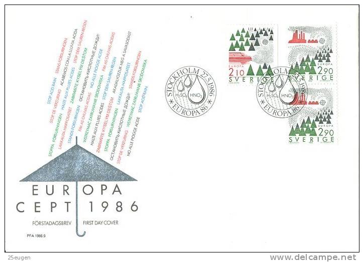 SWEDEN 1986 EUROPA CEPT FDC - 1986