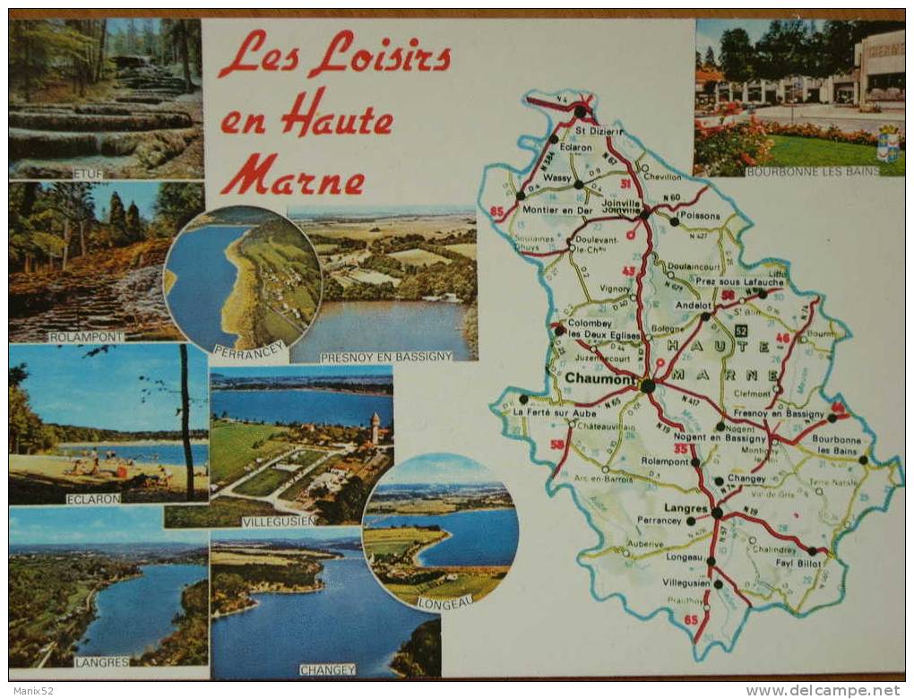 52 - Les Loisirs En HAUTE-MARNE - Langres, Longeau, Perrancey, Villegusien, Rolampont, Changey... (Carte Géographique) - Le Vallinot Longeau Percey