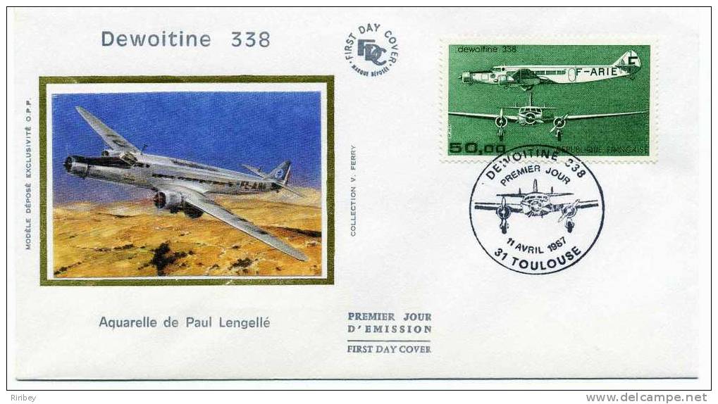 FDC  Poste Aerienne - 50 Frs DEWOITINE 338 - 11 Avril 1987 - 1980-1989