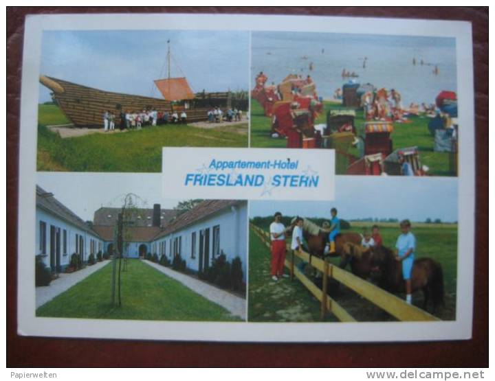 Wangerland Horum - Werbeklappkarte "Appartement-Hotel Friesland Stern" (kein AK!) - Wangerland