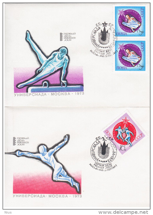Russia USSR 1973 FDC X5 Universiade Games, Sport Sports - FDC