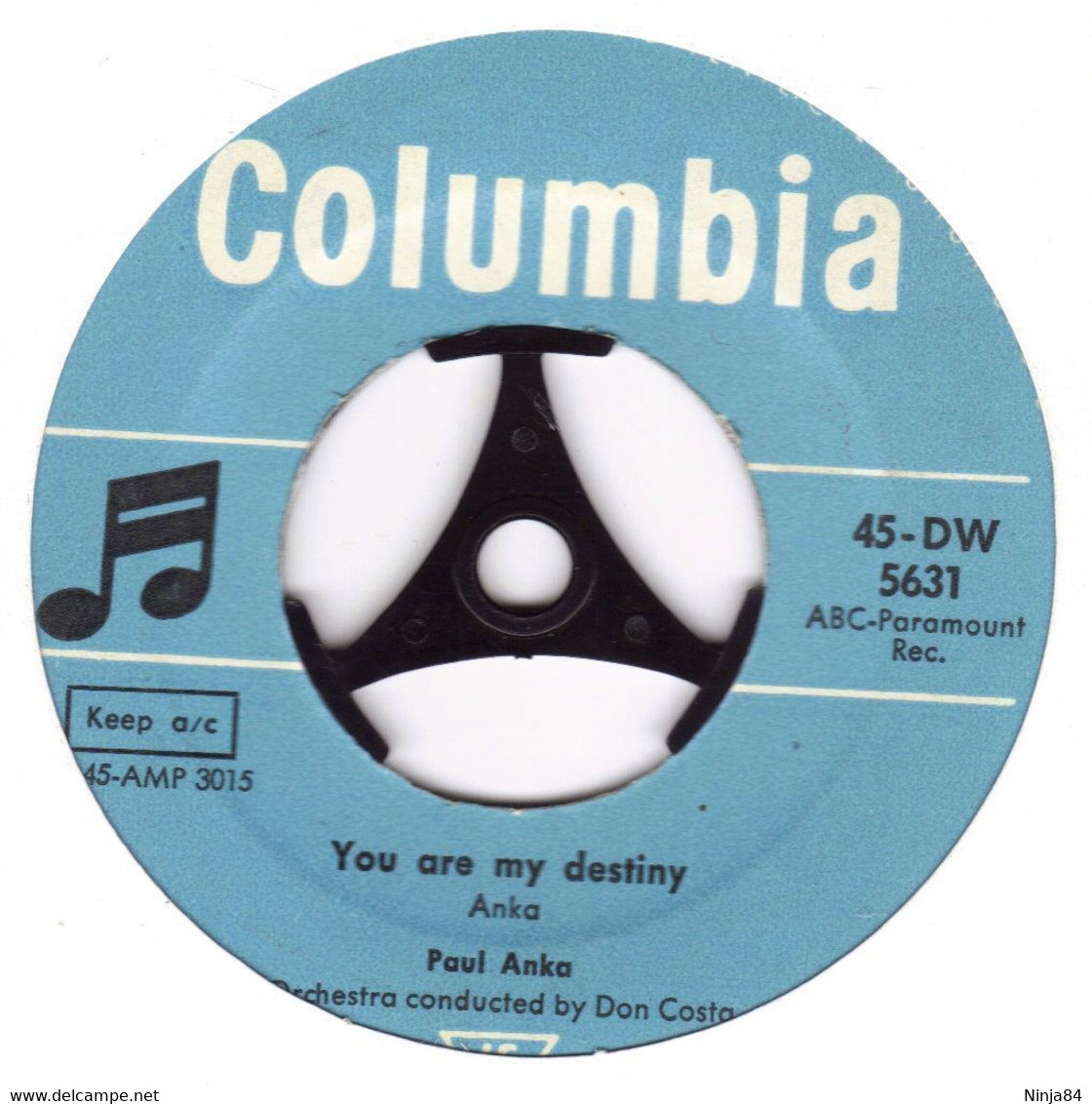 SP 45 RPM (7")  Paul Anka " You Are My Destiny "  Allemagne - Other - English Music